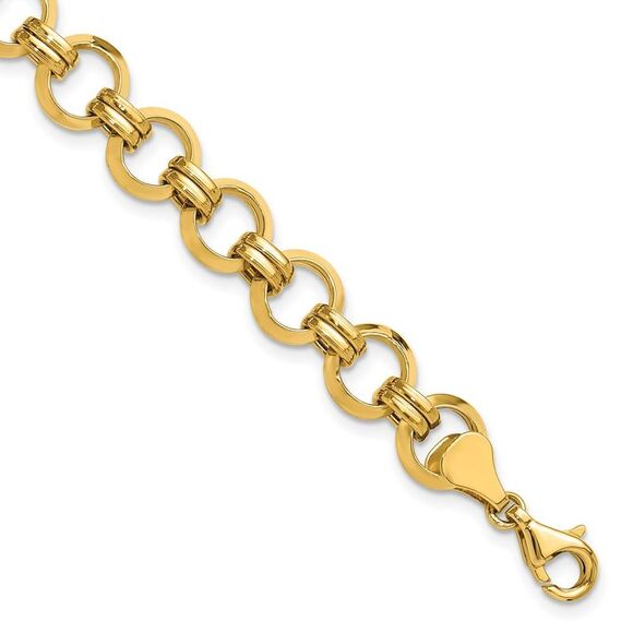 Kazi Luxury 14k Yellow Gold Polished Circle Link Bracelet